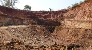 Shallow open pit at the Molefe Mine